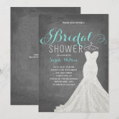 Extravagant dress-alkboard Blauwgroen | Vrijgezell Kaart (Voorkant / Achterkant)