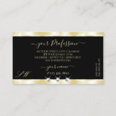 Extravagant Gold Black Sparging Diamonds Monogram Visitekaartje (Achterkant)