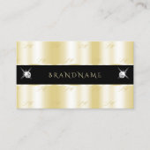 Extravagant Gold Black Sparging Diamonds Monogram Visitekaartje (Voorkant)