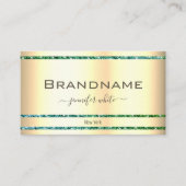 Extravagant Gold Effect Blauwgroen Glitter Sparkle Visitekaartje (Voorkant)