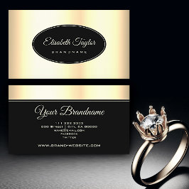 Extravagant Gold Effect Elegant Black Circle Lijst Visitekaartje