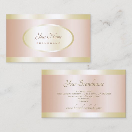 Extravagant Gold en Roos Gold Effect Professional Visitekaartje (Voorkant / Achterkant)