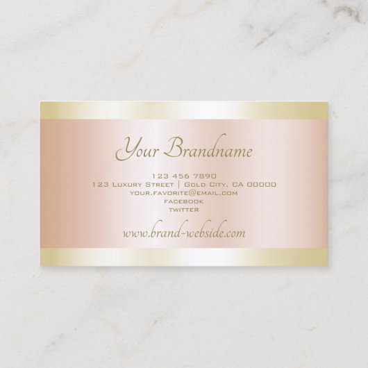 Extravagant Gold en Roos Gold Effect Professional Visitekaartje (Achterkant)