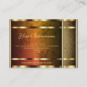 Extravagant Golden Snake Pattern Dark Red Marble Visitekaartje (Achterkant)