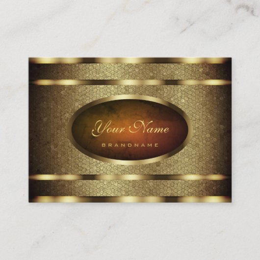 Extravagant Golden Snake Pattern Dark Red Marble Visitekaartje (Voorkant)