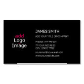 Extravagant Professioneel Custom Business Zwart Magnetisch Visitekaartje (Voorkant)