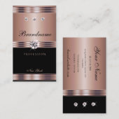 Extravagant Roos Gold Black Dazzling Rhinestonen Visitekaartje (Voorkant / Achterkant)