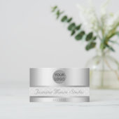 Extravagant Silver Effect Custom Logo - Openingsti Visitekaartje (Staand voorkant)