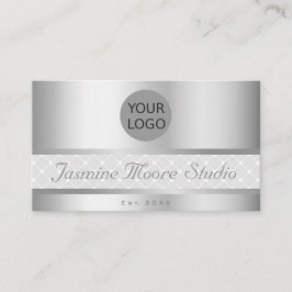 Extravagant Silver Effect Custom Logo - Openingsti Visitekaartje