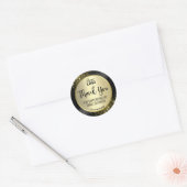 Extravagant zwart en goud dank u Logo Ronde Sticker (Envelop)