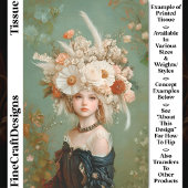 Extravagante Bloemen Hoofdtooi, Vrouw CN9 Decoupag Tissuepapier