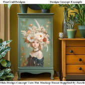 Extravagante Bloemen Hoofdtooi, Vrouw CN9 Decoupag Tissuepapier