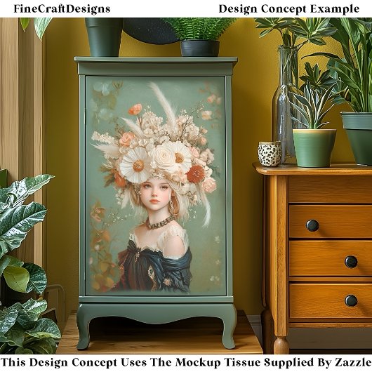 Extravagante Bloemen Hoofdtooi, Vrouw CN9 Decoupag Tissuepapier