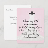 extravagante jurk | bruidsmeisje kaart (Voorkant / Achterkant)