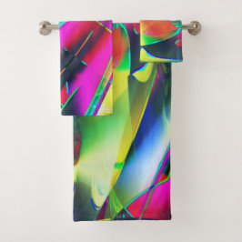 Extravagante kleuren van abstracte en showvormen bad handdoek