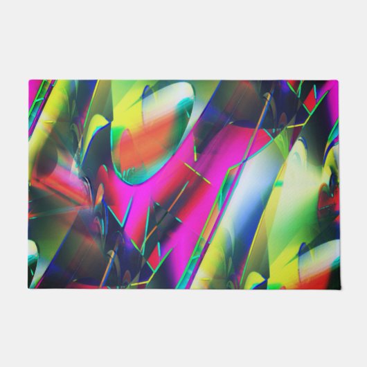 Extravagante kleuren van abstracte en showvormen deurmat (Voorkant)