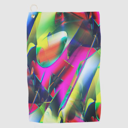 Extravagante kleuren van abstracte en showvormen golfhanddoek (Voorkant)