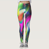 Extravagante kleuren van abstracte en showvormen leggings (Voorkant)