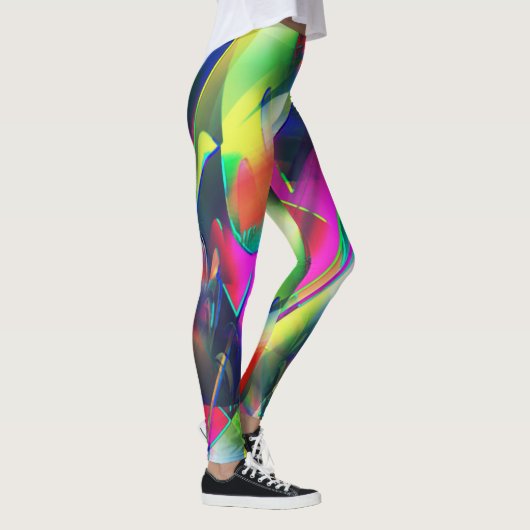 Extravagante kleuren van abstracte en showvormen leggings (Rechts)