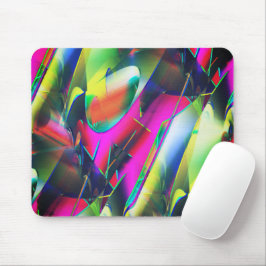 Extravagante kleuren van abstracte en showvormen muismat