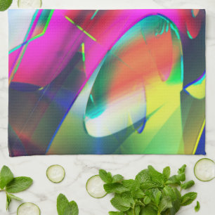 Extravagante kleuren van abstracte en showvormen theedoek
