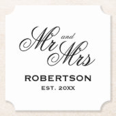 Extravagante Mr en Mrs bruiloft ticket vorm Kartonnen Onderzetters (Voorkant)