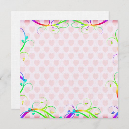 Extravagante regenboogvloed en roze harten (Voorkant / Achterkant)