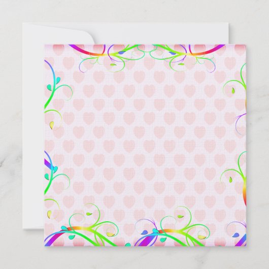 Extravagante regenboogvloed en roze harten (Voorkant)