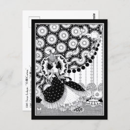 Extravagante Rococo-vrouw Russische Art Nouveau Briefkaart