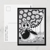 Extravagante Rococo-vrouw Russische Art Nouveau Briefkaart (Voorkant / Achterkant)