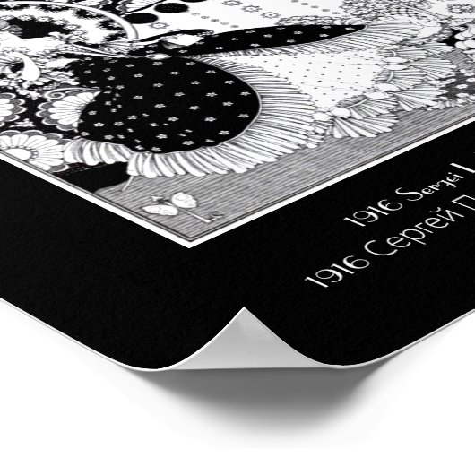 Extravagante Rococo-vrouw Russische Art Nouveau Poster (Hoek)