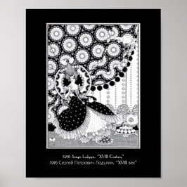 Extravagante Rococo-vrouw Russische Art Nouveau Poster