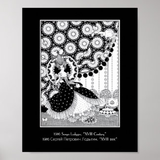 Extravagante Rococo-vrouw Russische Art Nouveau Poster