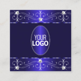 Extravagante Royal Blue  Ornamenten met Logo Vierkante Visitekaartje