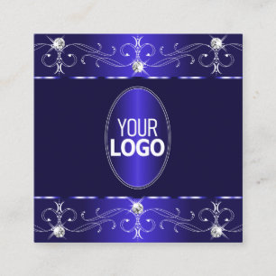 Extravagante Royal Blue Ornamenten met Logo Vierkante Visitekaartje