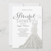 Extravagante witte jurk | Uitnodiging voor bruidsd (Voorkant)