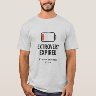 Extravert Batterij Verlopen Lachwekkend Introvert T-shirt