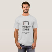 Extravert Batterij Verlopen Lachwekkend Introvert T-shirt (Voorkant volledig)
