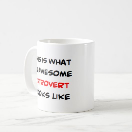 extravert, geweldige koffiemok (Voorkant links)