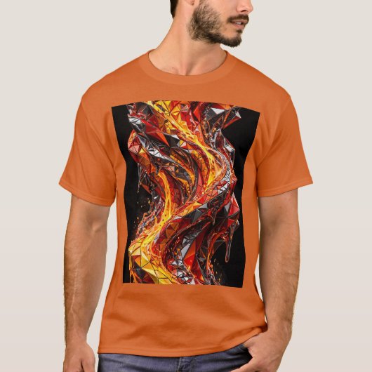 Extreem 3D Smeltend Driehoekig Design T-shirt (Voorkant)