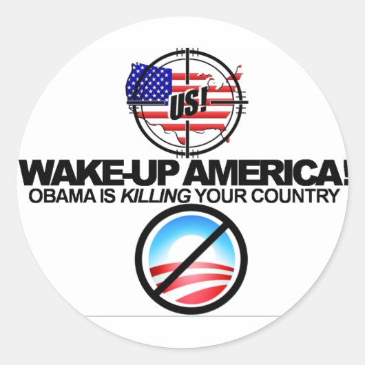 extreem anti obama grapt Sticker 01 (Voorkant)