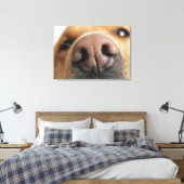 Extreem dichtbij een hondenneus. canvas afdruk (Insitu (Slaapkamer))