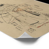 Extreem gedetailleerd portret van Japanse Archer Poster (Hoek)