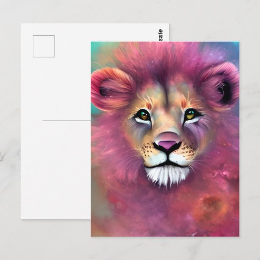 Extreem gedetailleerd volledig portret van een plu briefkaart (Voorkant / Achterkant)