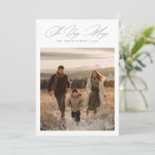 Extreem Kerstelijke Elegante Script Sneeuwige Fami Feestdagenkaart (Staand voorkant)