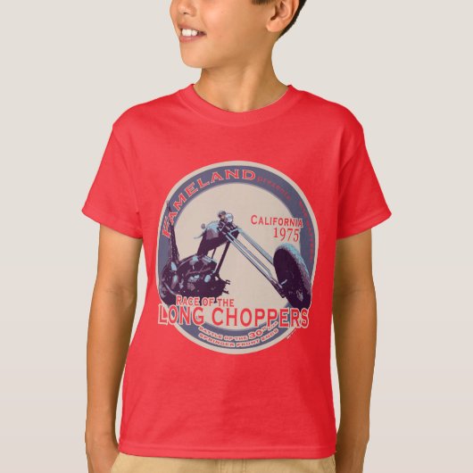 Extreem lange CHOPPER-motorfiets T-shirt (Voorkant)