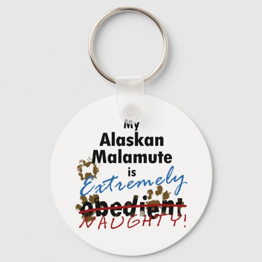Extreem Naughty Alaskan Malamute Sleutelhanger (Voorkant)