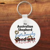 Extreem Naughty Australian Shepherd Sleutelhanger (Voorkant)