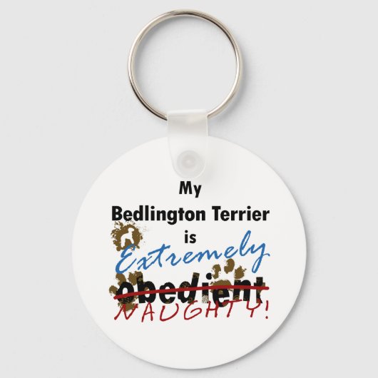 Extreem Naughty Bedlington Terrier Sleutelhanger (Voorkant)