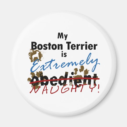 Extreem Naughty Boston Terrier Magneet (Voorkant)